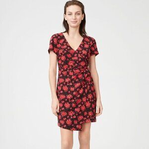 CLUB Monaco Esquinah black red floral mini dress